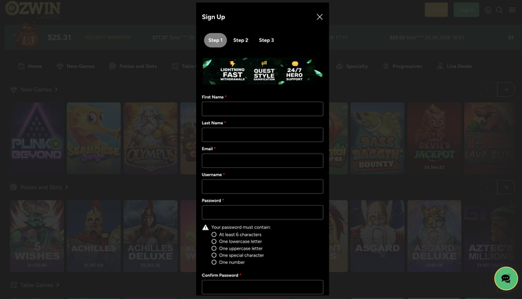 ozwin casino Gameplay