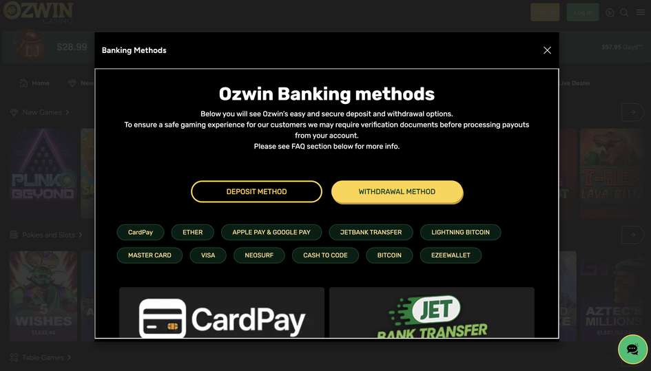 ozwin casino Gameplay